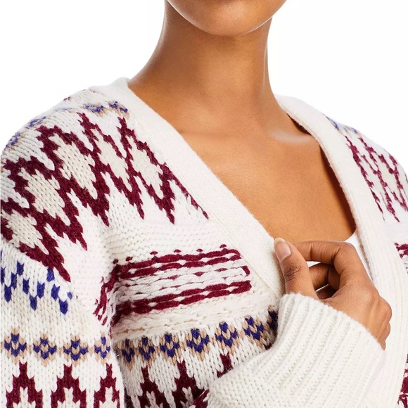 Rag & Bone sz S Willow Fair Isle Merino Wool Cardigan in Ivory Multi - Picture 12 of 16